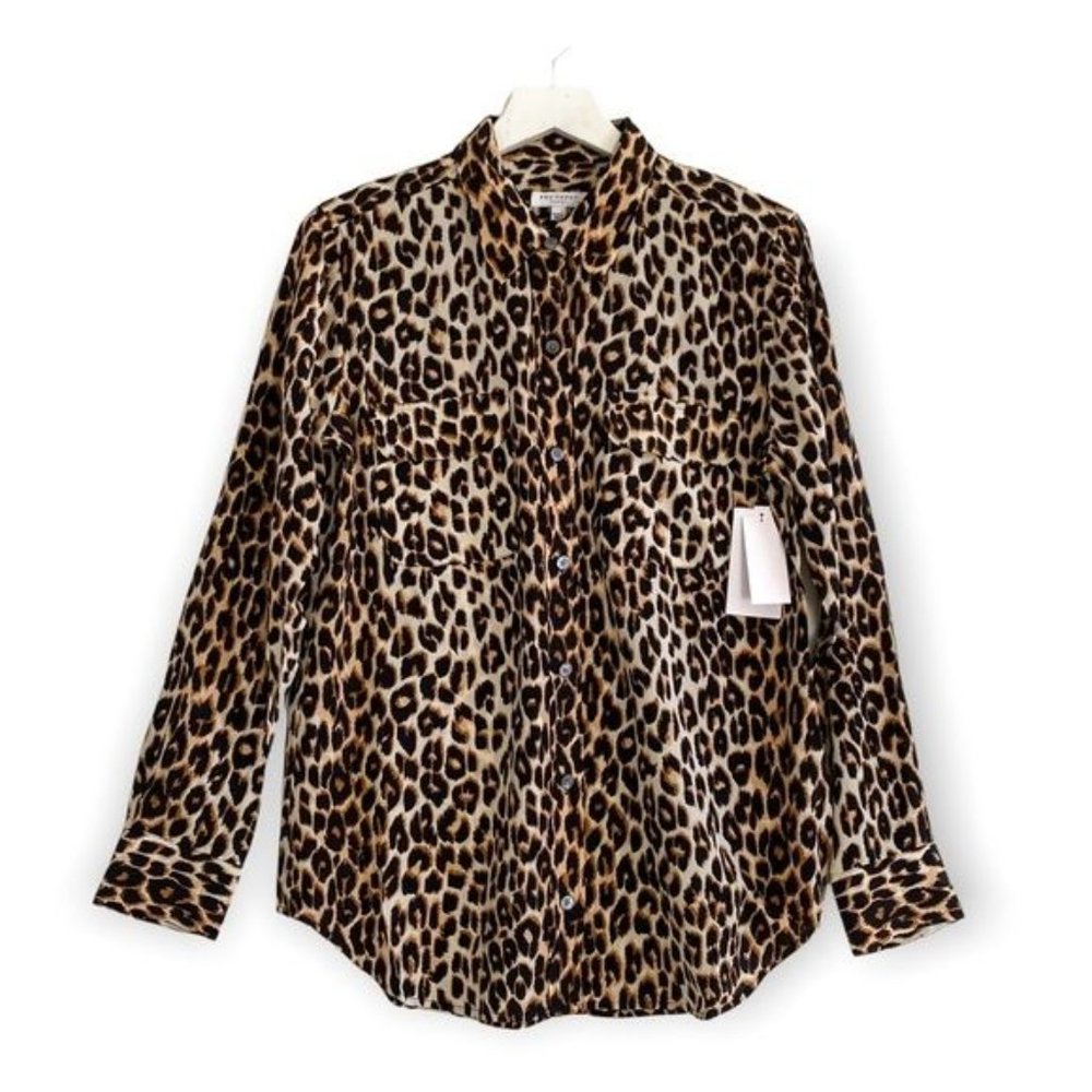 NWT Equipment Slim Signature Silk Shirt in Anima Print, Size M - Picture 1 of 9